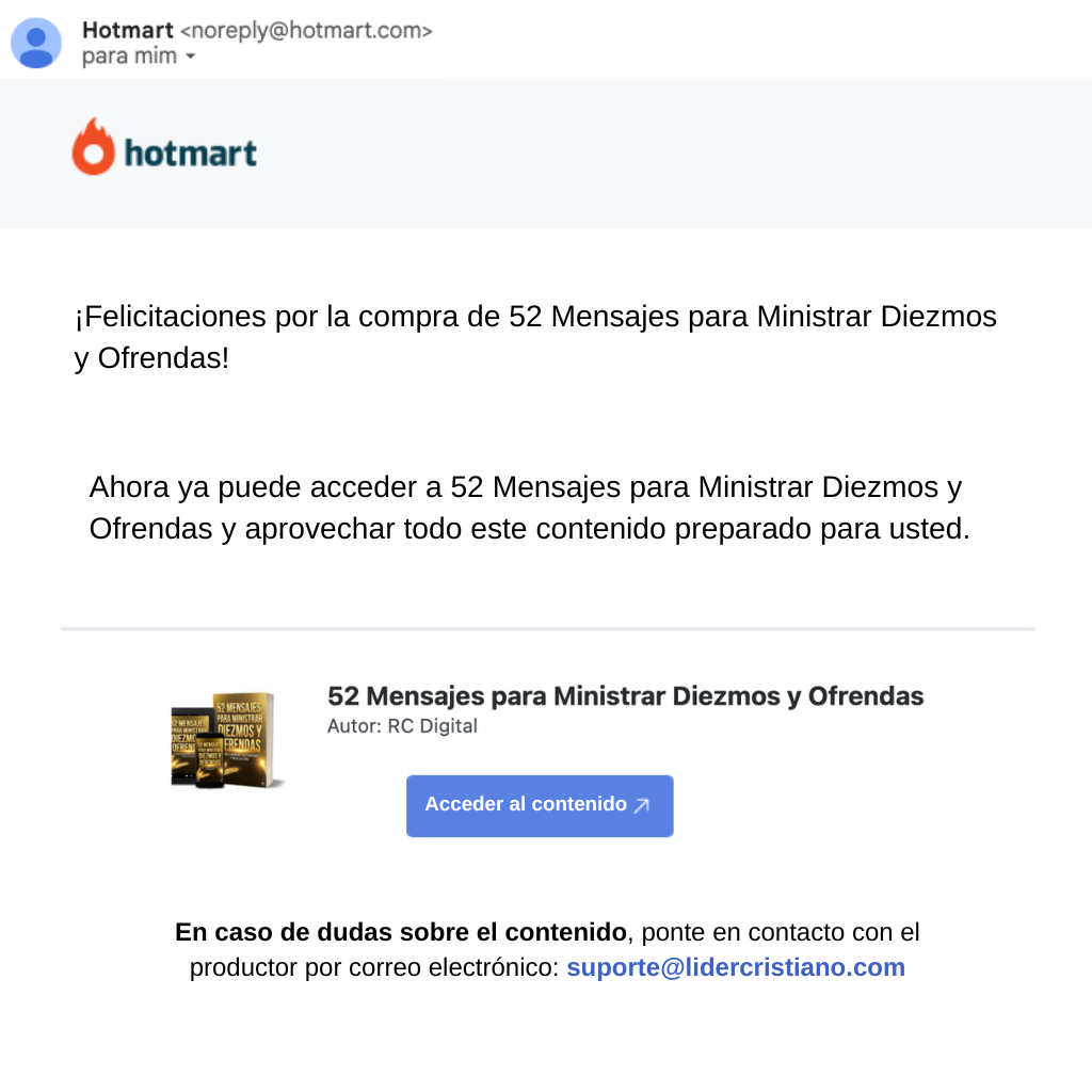 Ejemplo de entrega por correo